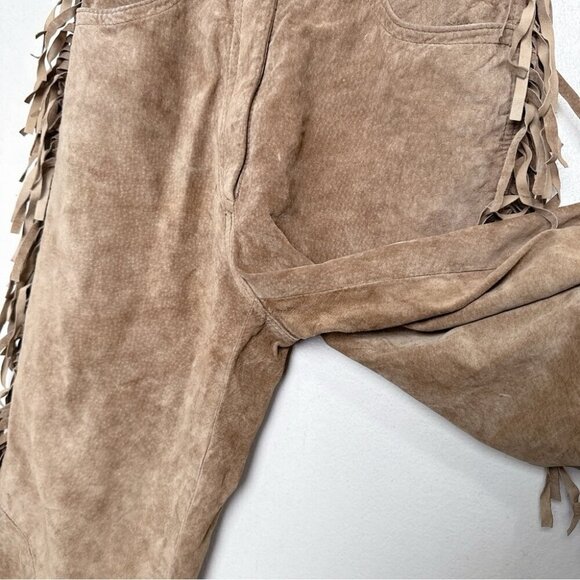 Danier Womens 2 Vintage Fringe Cowboy Western Faux Leather Pant - Picture 7 of 16
